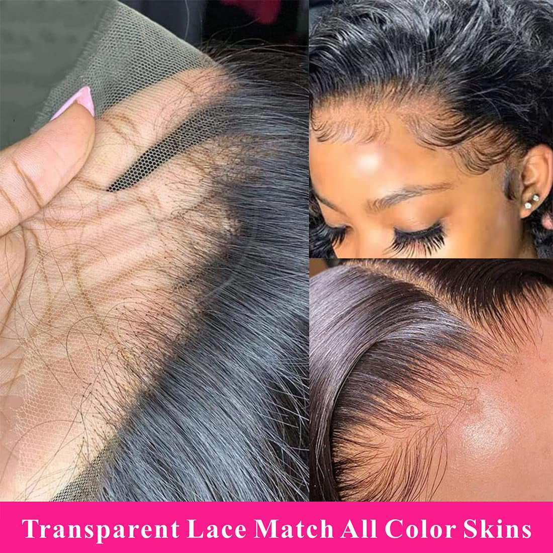 13X4 Deep Wave Lace Front Wigs Human Hair Deep Curly Frontal Wigs for Women 180% Density HD Transparent Lace Wigs Pre Plucked with Baby Hair Super Soft Glueless Wig Natural Black Color 28Inch