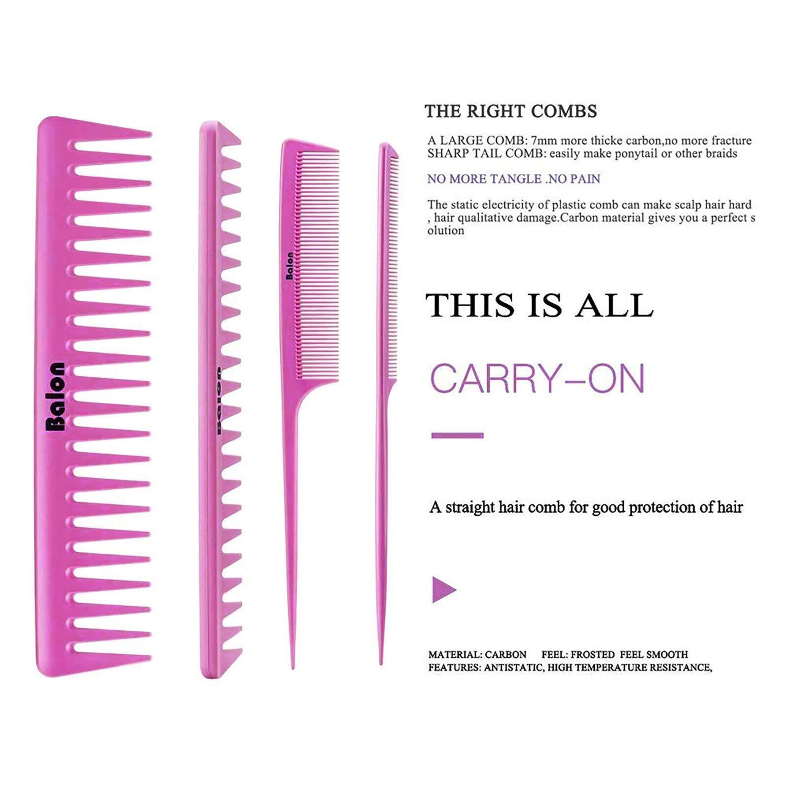 4Pcs Paddle Hair Brush, Detangling Brush and Hair Comb Set for Men and Women
