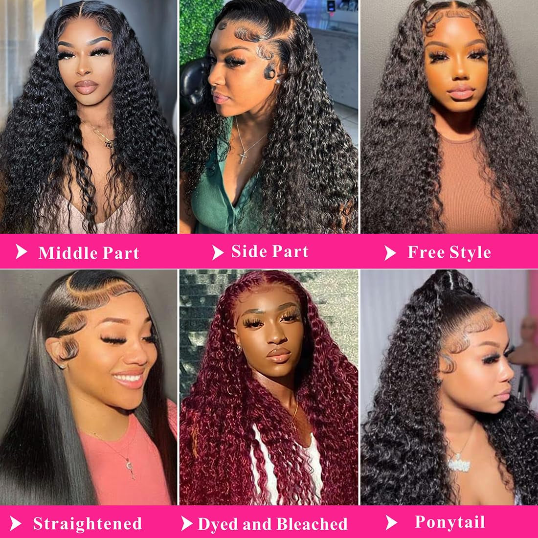 13X4 Deep Wave Lace Front Wigs Human Hair Deep Curly Frontal Wigs for Women 180% Density HD Transparent Lace Wigs Pre Plucked with Baby Hair Super Soft Glueless Wig Natural Black Color 28Inch