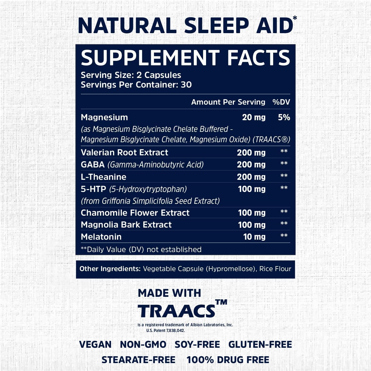 Sleep Fairy Natural Sleep Aid, Melatonin 10Mg, Herbal Vegan Capsules, Non-Habit