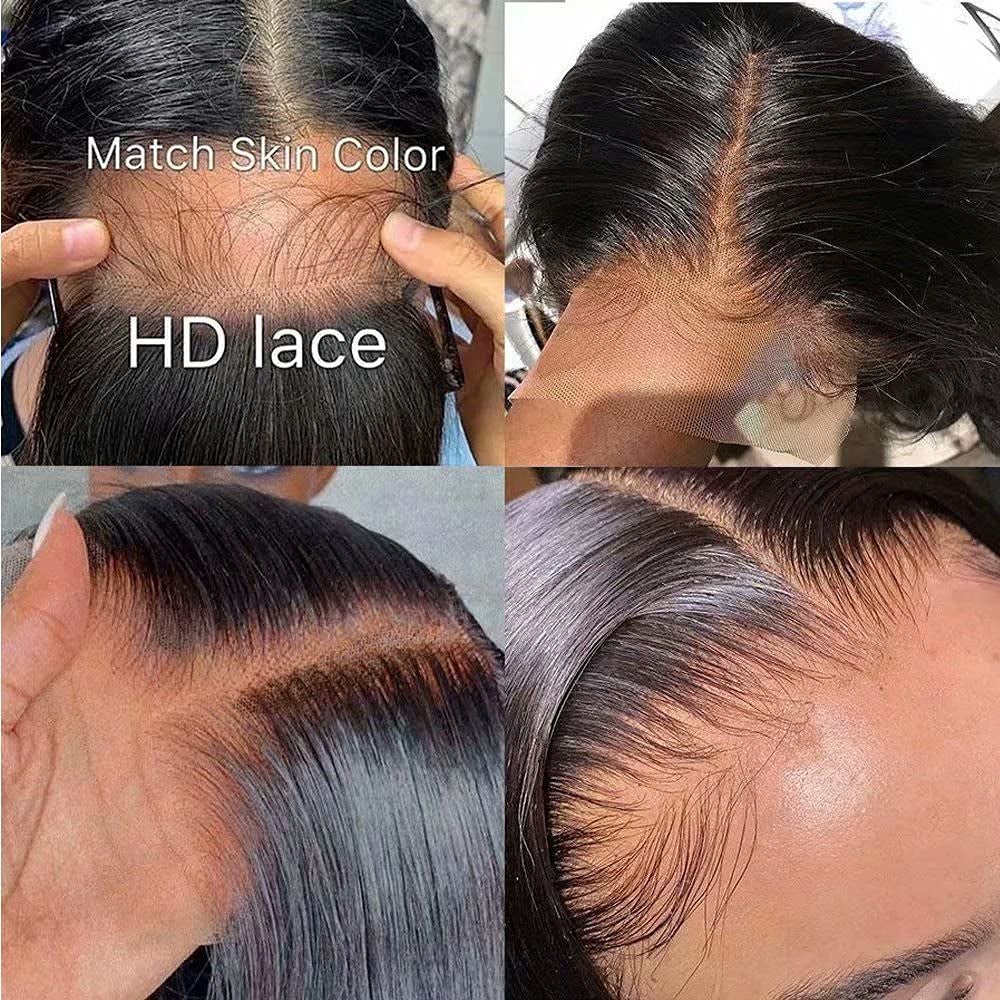 Honey Blonde Highlight Ombre Color Deep Wave 13X6 HD Invisible Lace Front Wig Human Hair Pixie Short Curly Bob Cut Lace Front Human Hair Wig for Women Brazilian Remy Wig Pre Plucked Bleached Knots