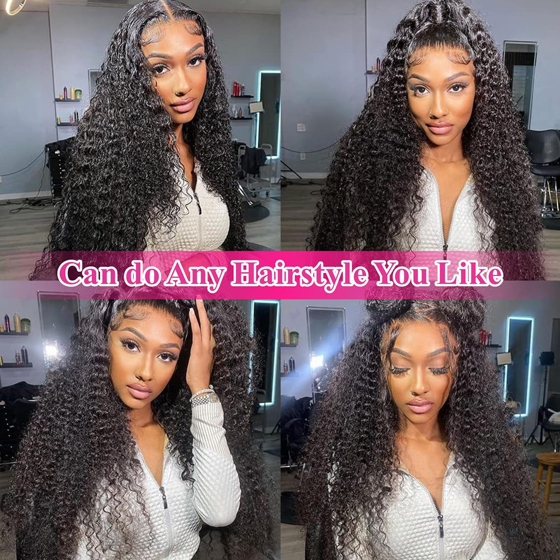 13X4 Deep Wave Lace Front Wigs Human Hair Deep Curly Frontal Wigs for Women 180% Density HD Transparent Lace Wigs Pre Plucked with Baby Hair Super Soft Glueless Wig Natural Black Color 28Inch