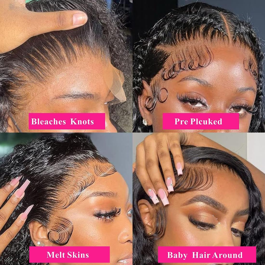13X4 Deep Wave Lace Front Wigs Human Hair Deep Curly Frontal Wigs for Women 180% Density HD Transparent Lace Wigs Pre Plucked with Baby Hair Super Soft Glueless Wig Natural Black Color 28Inch