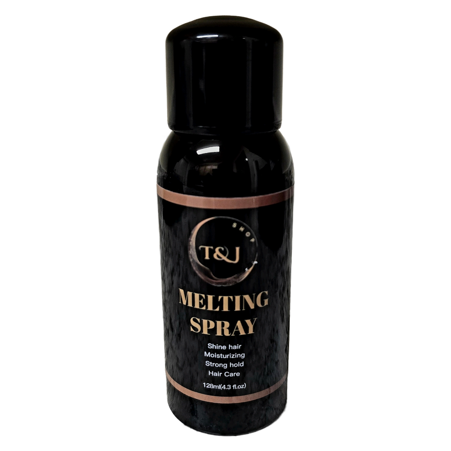 T&J Shop Melting Spray – 128ml (4.3 fl.oz) | Strong Hold, Shine & Moisture for Wigs & Edges