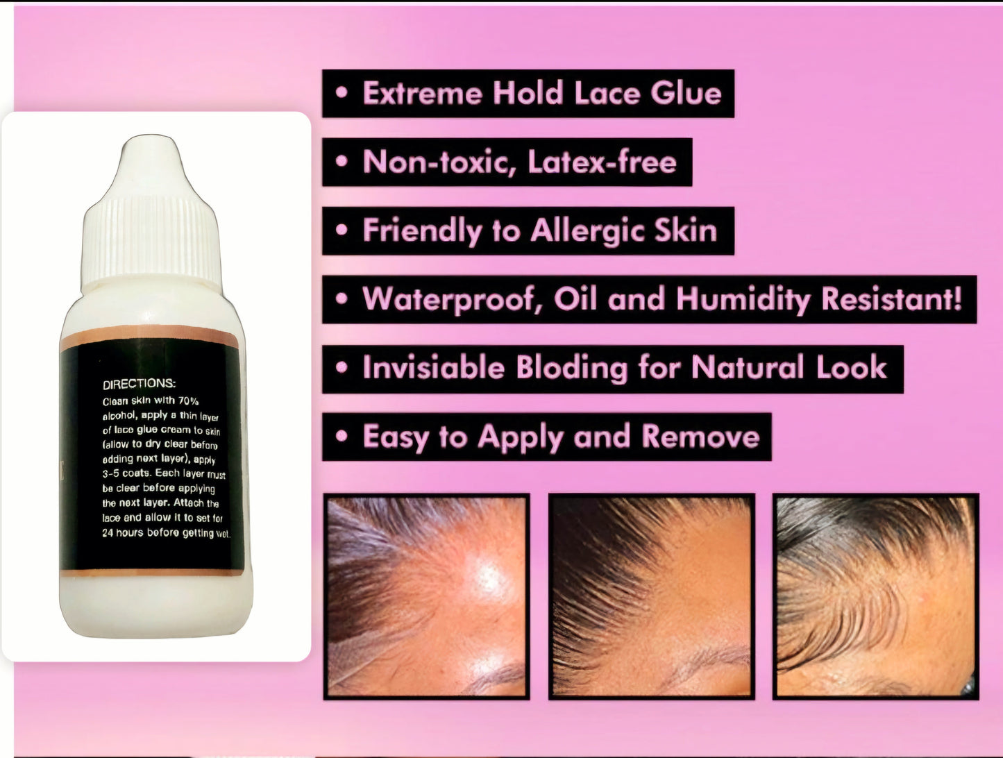 T&J Shop Lace Glue-Extreme Hold, Waterproof, 38ml (1.3 fl.oz)